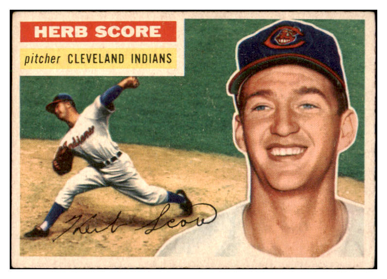 1956 Topps Baseball #140 Herb Score Indians VG-EX Gray 461811