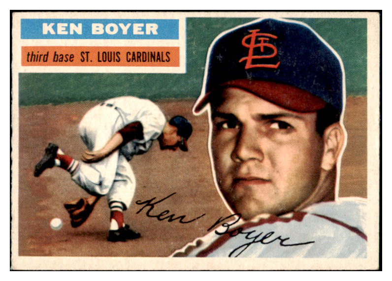 1956 Topps Baseball #014 Ken Boyer Cardinals EX Gray 462930