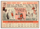 1956 Topps Baseball #017 Gene Conley Braves EX-MT White 463047