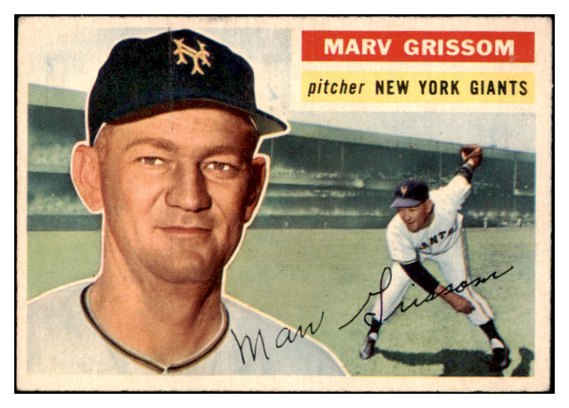 1956 Topps Baseball #301 Marv Grissom Giants EX-MT 463068