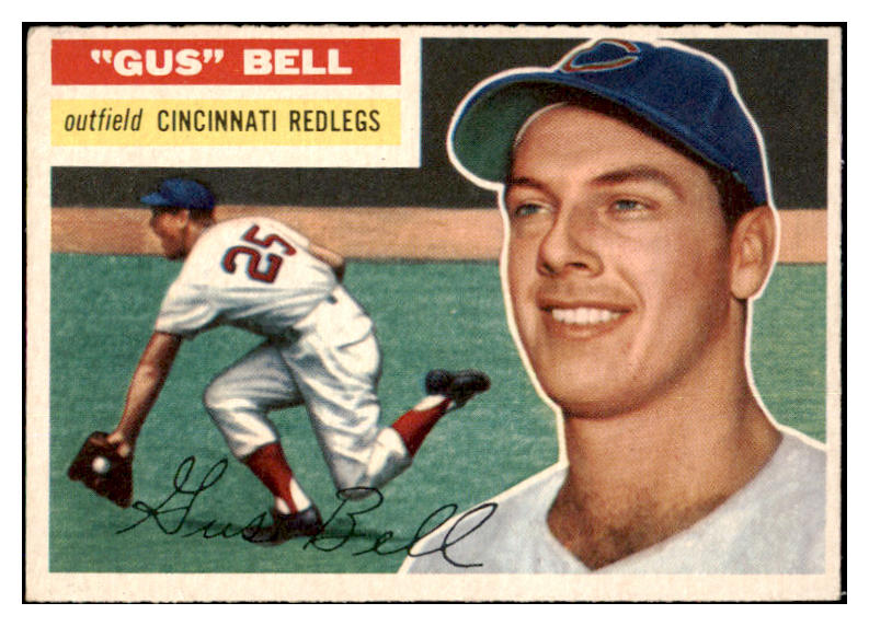 1956 Topps Baseball #162 Gus Bell Reds EX-MT Gray 463087