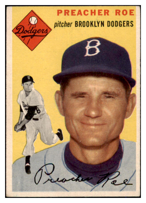 1954 Topps Baseball #014 Preacher Roe Dodgers EX 463161