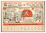 1956 Topps Baseball #052 Bob Grim Yankees EX-MT White 463198