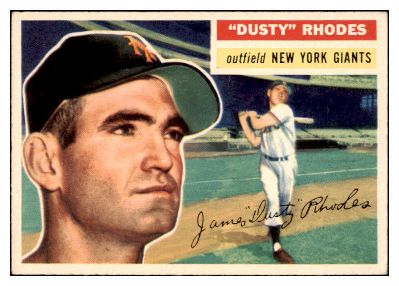 1956 Topps Baseball #050 Dusty Rhodes Giants EX-MT Gray 463200