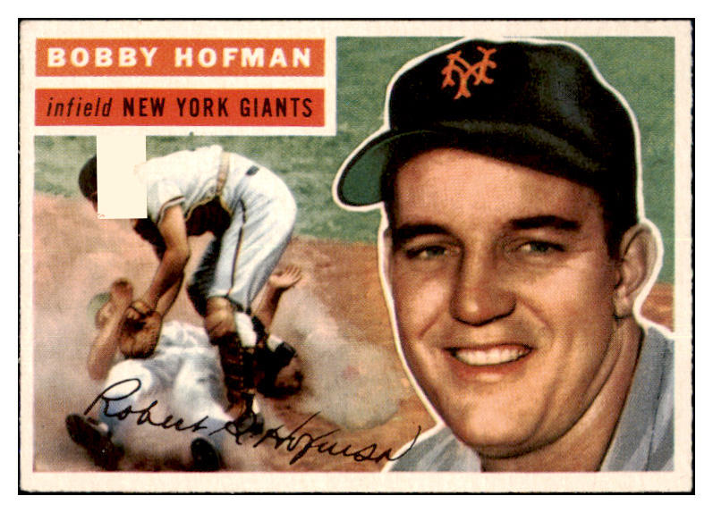 1956 Topps Baseball #028 Bobby Hofman Giants EX-MT White 463203